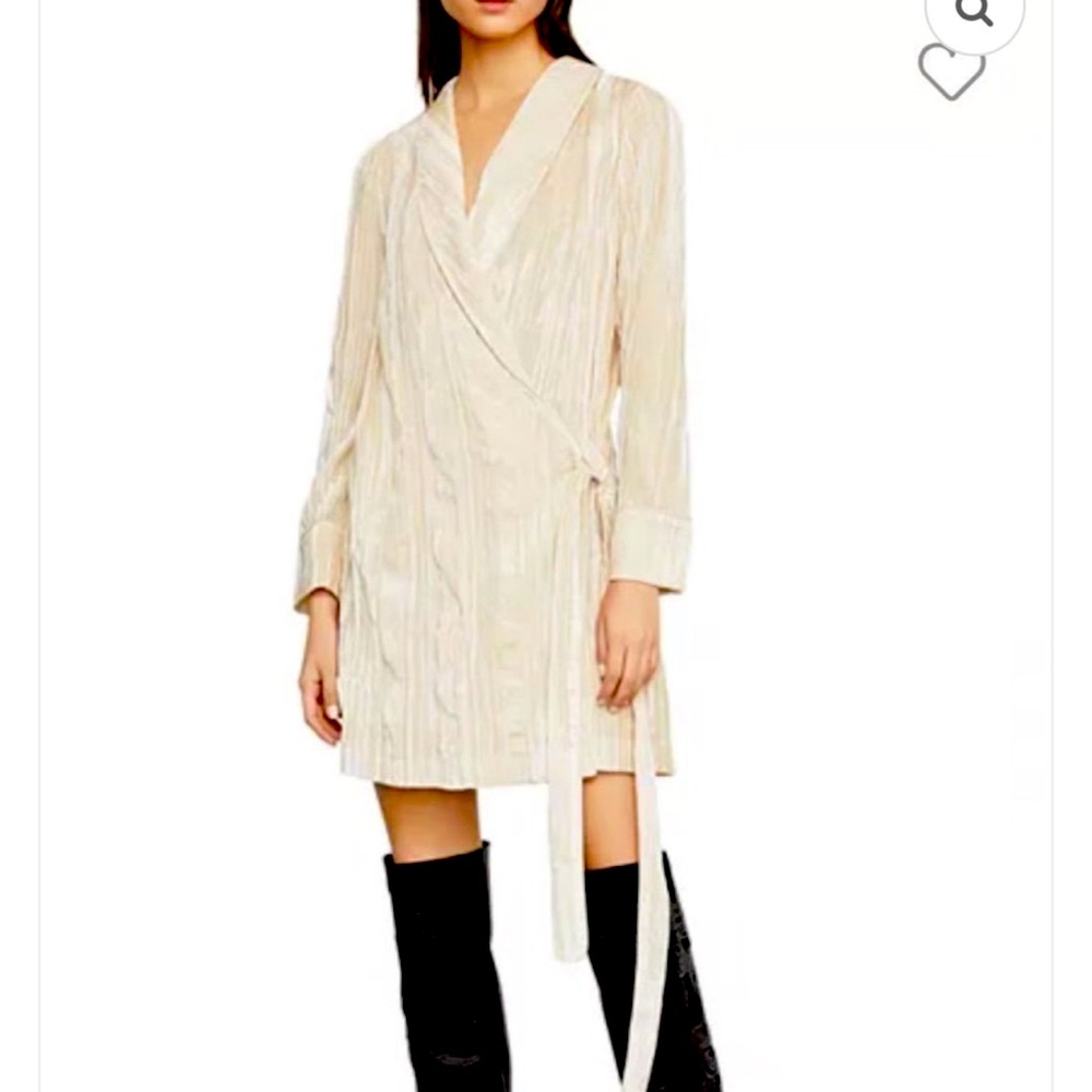 Cream Wrap Dress